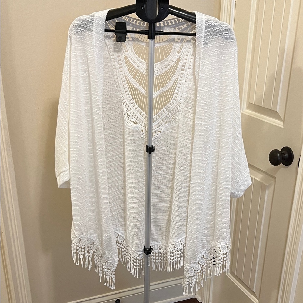 Alya White Knit Swim Cover-Up